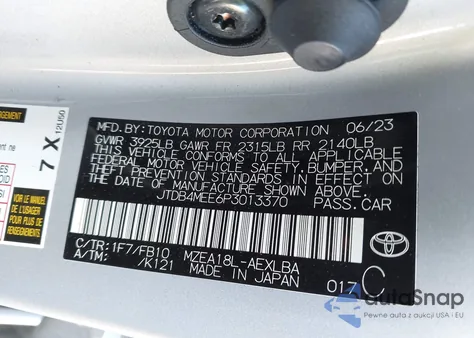 2023 Toyota Corolla Le z USA, uszkodzony, nr VIN JTDB4MEE6P3013370